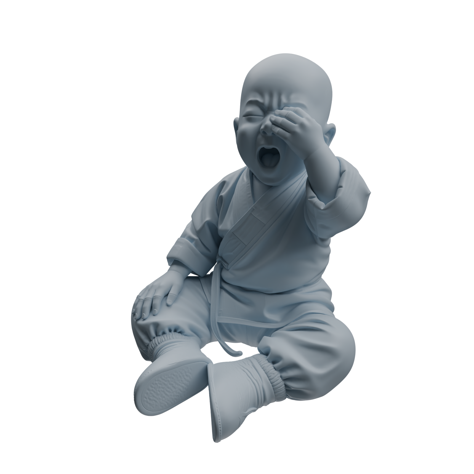 Detail view of MRY-SFW LYTR1070 Kung Fu Little Monk Style Character Modern Model 4 pcs Model