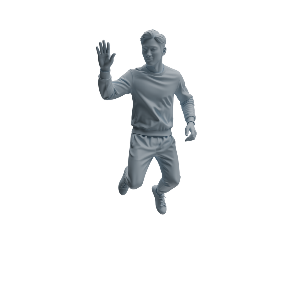 Detail view of MRY-SFW LYTR1059 Jumping & Waving Character Modern Model 3 pcs Model