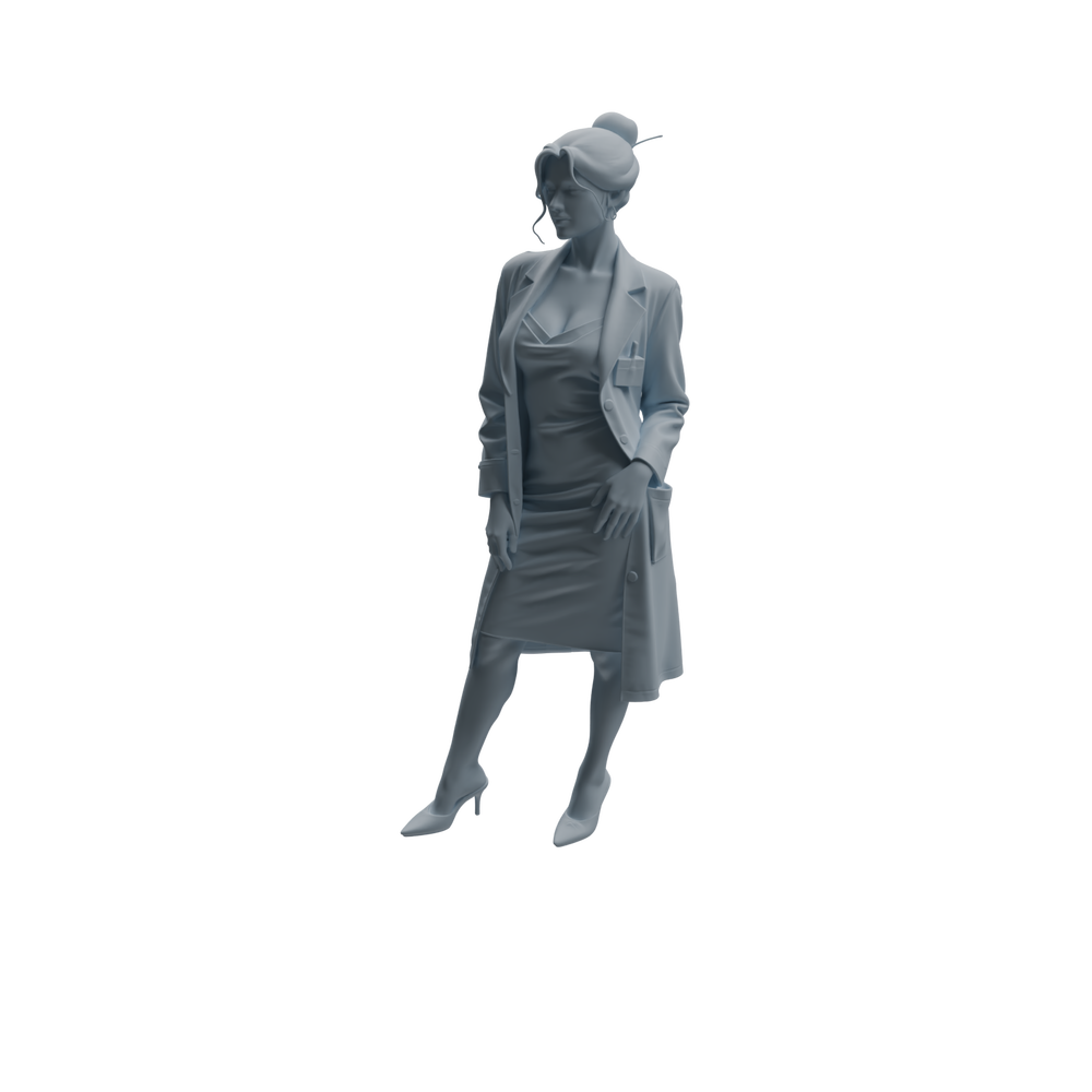 Detail view of MRY-SFW LYTR1007 Female Doctor with Stethoscope Character Modern Model 3 pcs Model