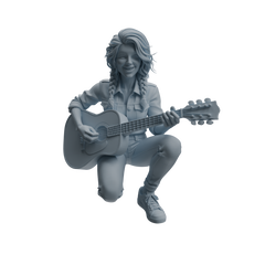 Detail view of MRY-SFW LYTR1026 Outdoor Guitar Playing Female Character Modern Model 3 pcs Model
