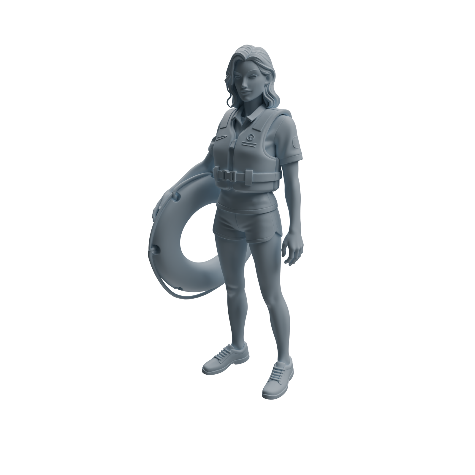 Detail view of MRY-SFW LYTR1008 Female Lifeguard on Beach Character Modern Model 4 pcs Model