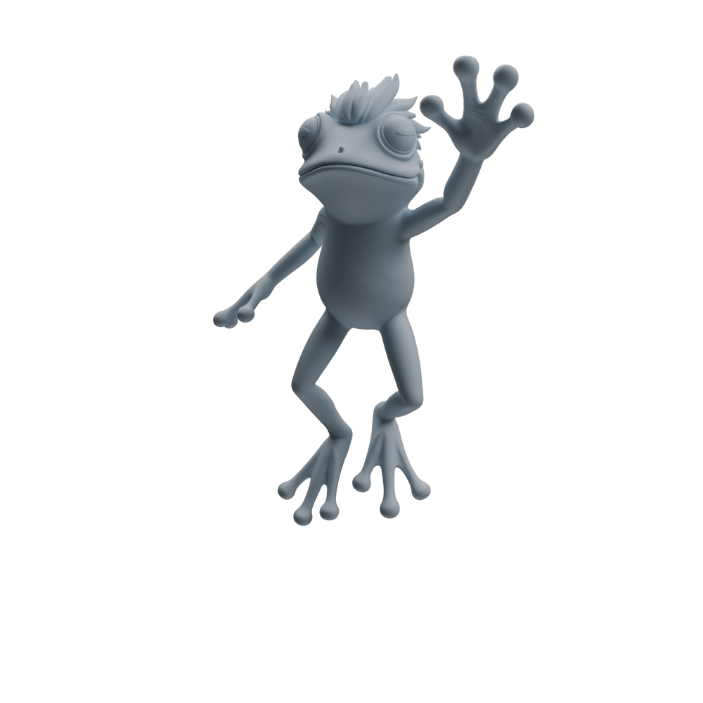Detail view of MRY-SFW LYTR1053 Cartoon Frog Animal Modern Model 3 pcs Model