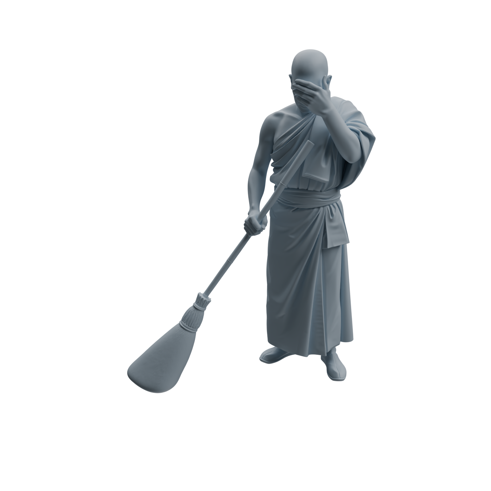 Detail view of MRY-SFW LYTR1083 Sweeping Monk Character Modern Model 4 pcs Model