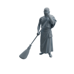 Detail view of MRY-SFW LYTR1083 Sweeping Monk Character Modern Model 4 pcs Model
