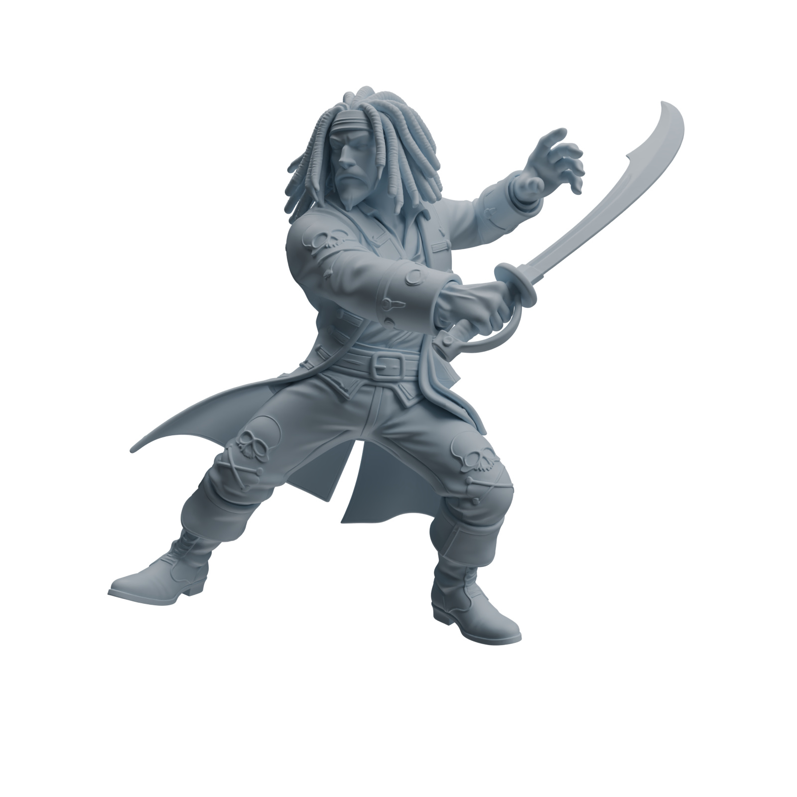 Detail view of MRY-SFW LYTR1097 Combat Pose Pirate Character Modern Model 4 pcs Model