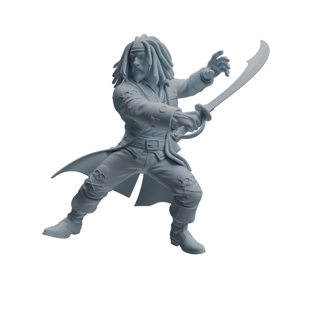 Detail view of MRY-SFW LYTR1097 Combat Pose Pirate Character Modern Model 4 pcs Model