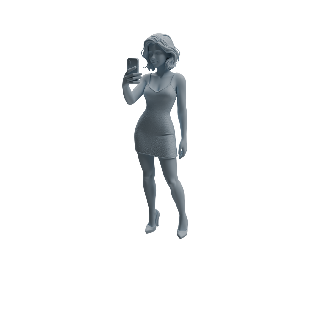 Detail view of MRY-SFW LYTR943 Short Hair Selfie Woman Character Modern Model 3 pcs Model