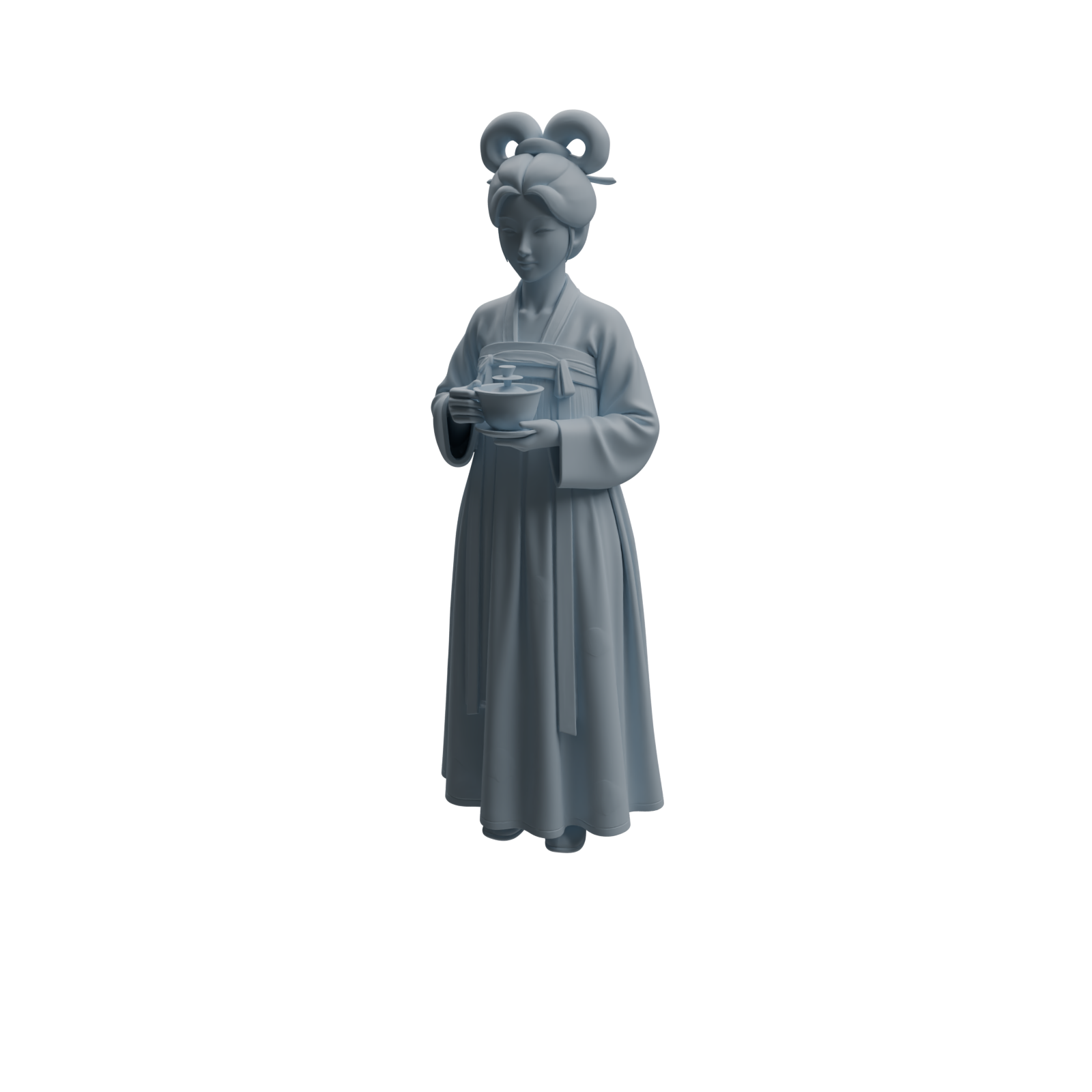 Detail view of MRY-SFW LYTR982 Ancient Lady Tea Ceremony Character Modern Model 3 pcs Model