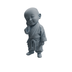 Detail view of MRY-SFW LYTR1073 Cute Expression Little Monk Character Modern Model 3 pcs Model