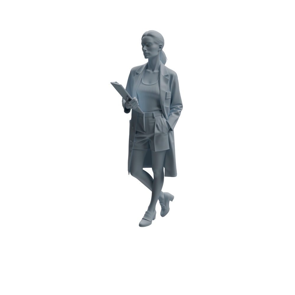Detail view of MRY-SFW LYTR1002 Female Doctor with Medical Records Character Modern Model 4 pcs Model