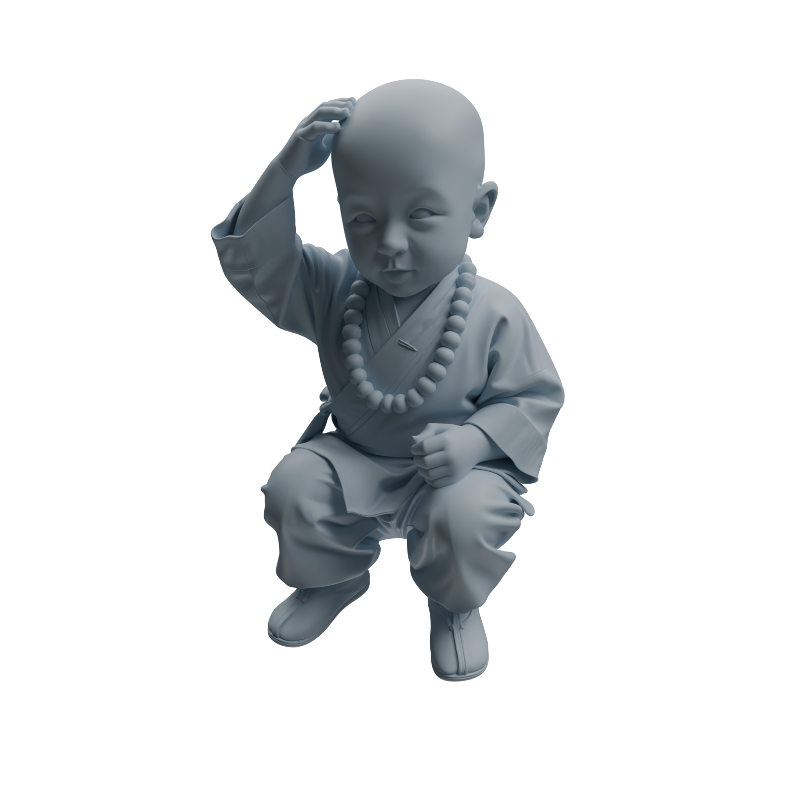 Detail view of MRY-SFW LYTR1069 Kung Fu Little Monk Character Modern Model 4 pcs Model