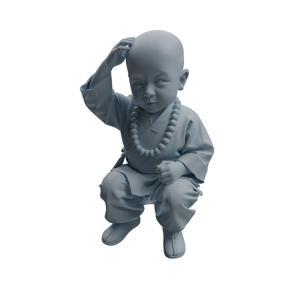 Detail view of MRY-SFW LYTR1069 Kung Fu Little Monk Character Modern Model 4 pcs Model