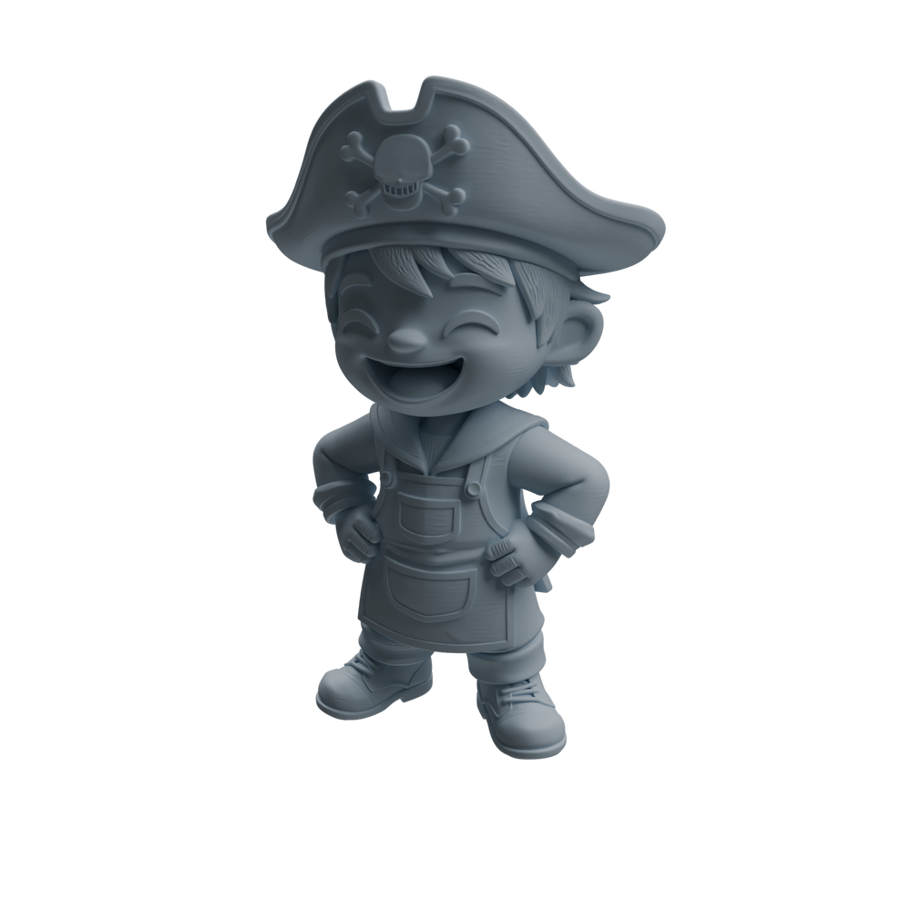 Detail view of MRY-SFW LYTR1091 Multi-pose Chibi Pirate Character Modern Model 4 pcs Model