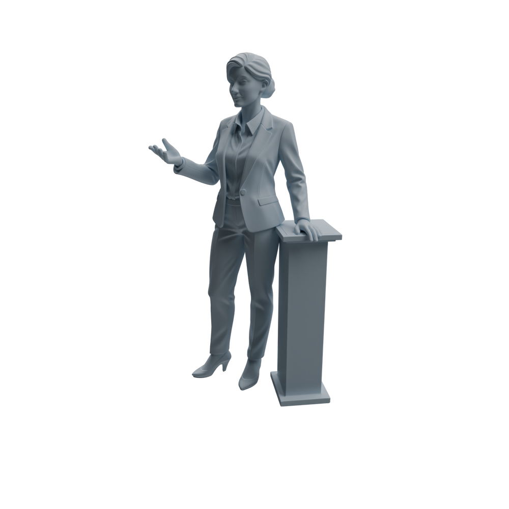 Detail view of MRY-SFW LYTR962 Classroom Explaining Teacher Character Modern Model 4 pcs Model
