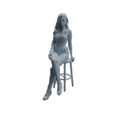 Detail view of MRY-SFW LYTR955 Seated Female Police Officer Character Modern Model 4 pcs Model