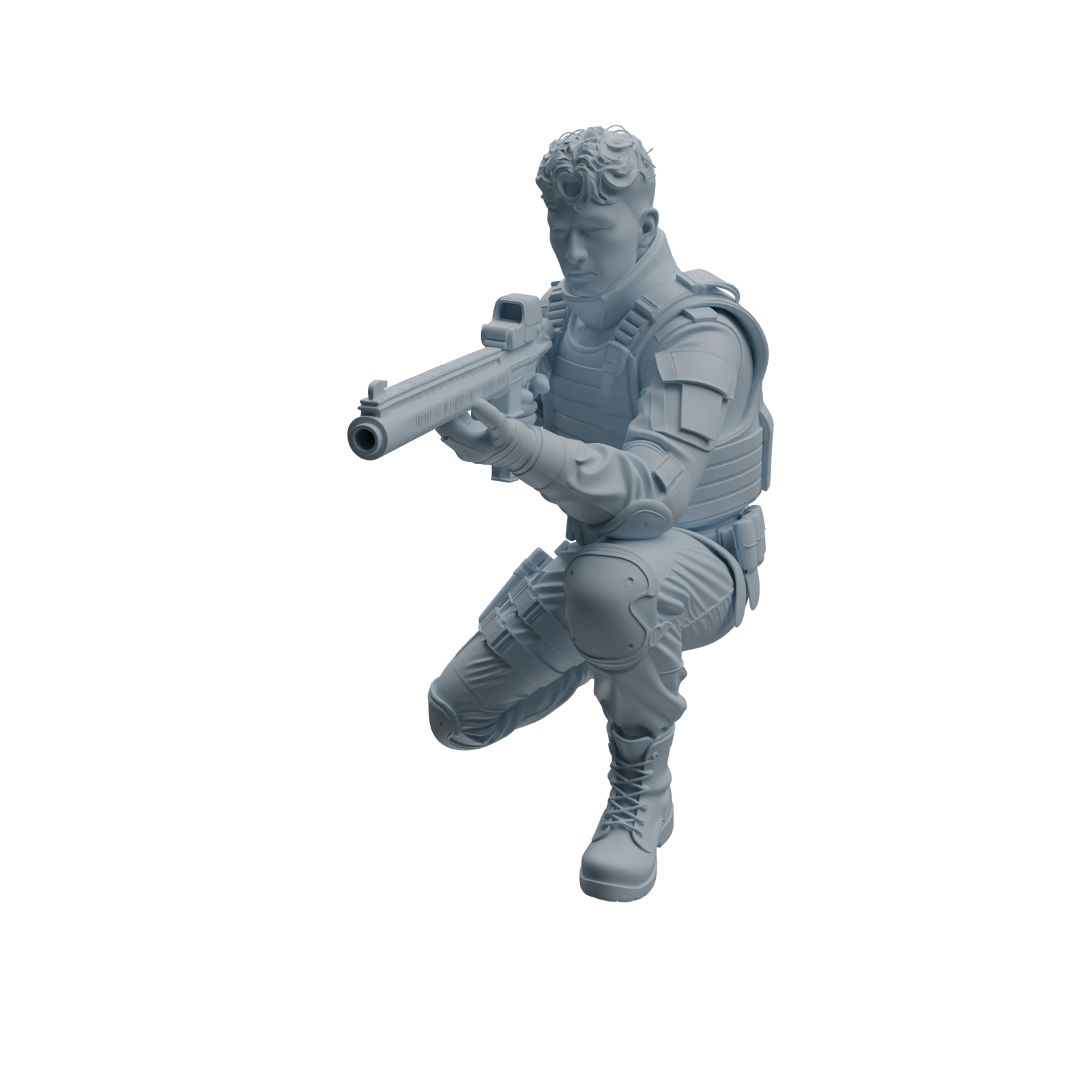 Detail view of MRY-SFW LYTR954 Tactical Gear SWAT Officer Character Modern Model 4 pcs Model