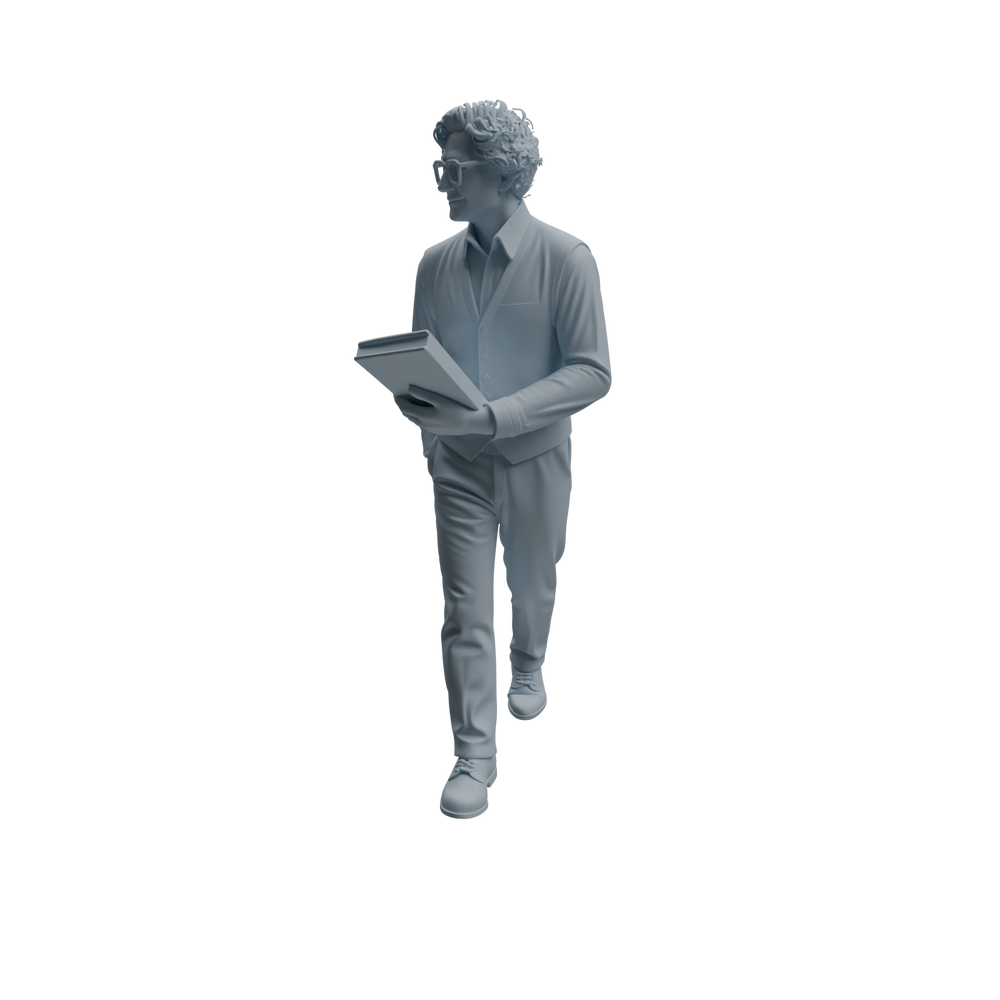 Detail view of MRY-SFW LYTR971 Lesson-Preparing Teacher Character Modern Model 4 pcs Model