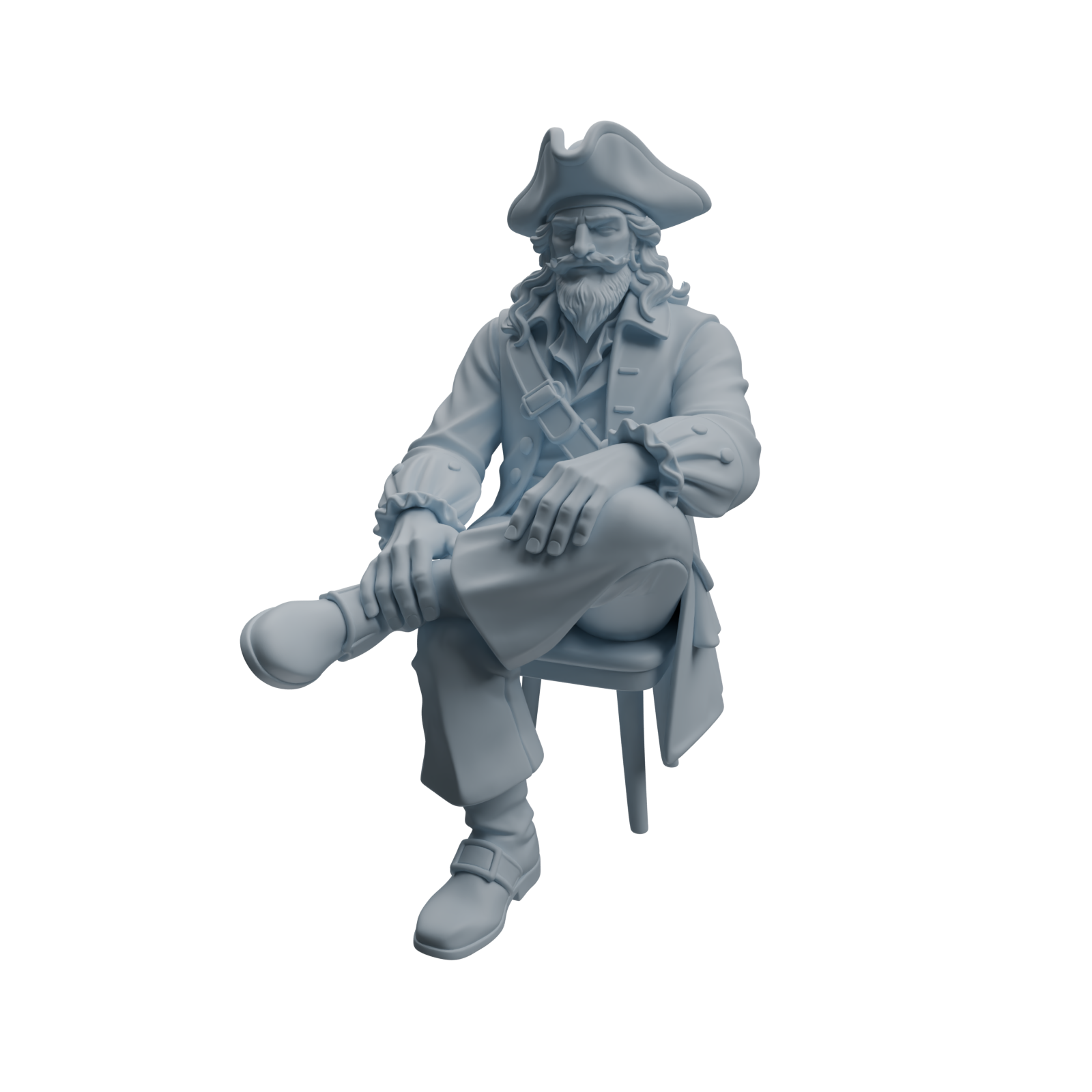 Detail view of MRY-SFW LYTR1093 Sitting Pose Pirate Character Modern Model 3 pcs Model