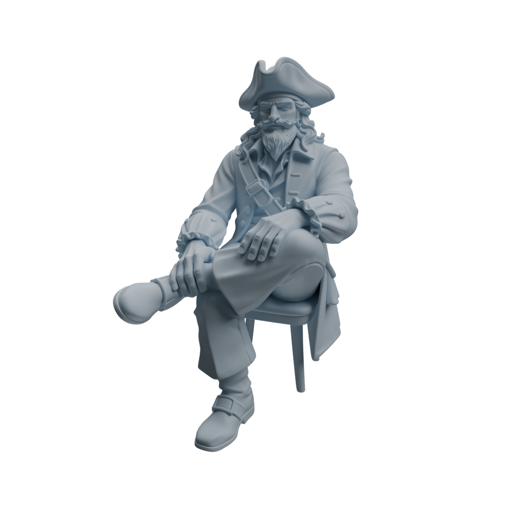 Detail view of MRY-SFW LYTR1093 Sitting Pose Pirate Character Modern Model 3 pcs Model