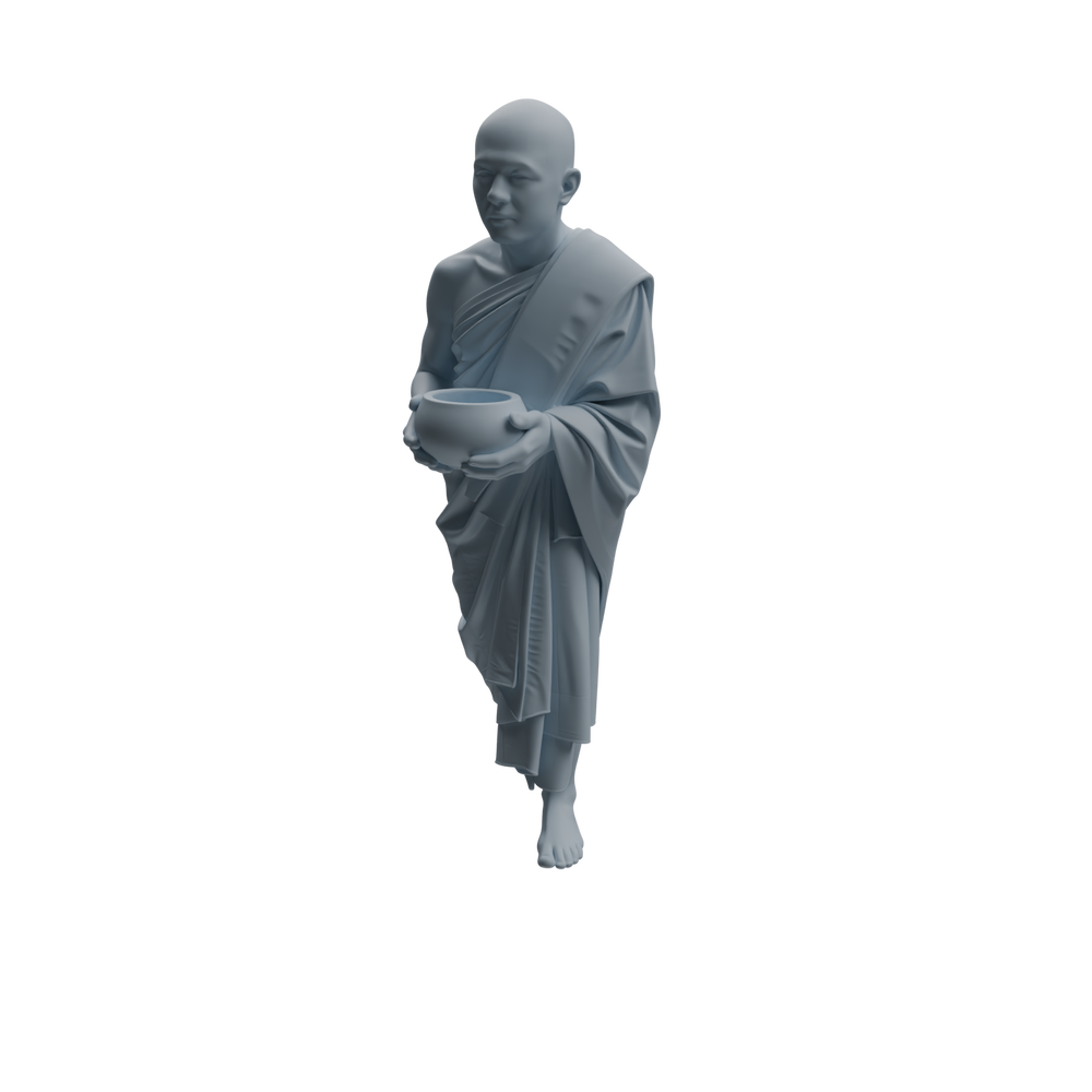 Detail view of MRY-SFW LYTR1080 Zen-style Monk Character Modern Model 3 pcs Model