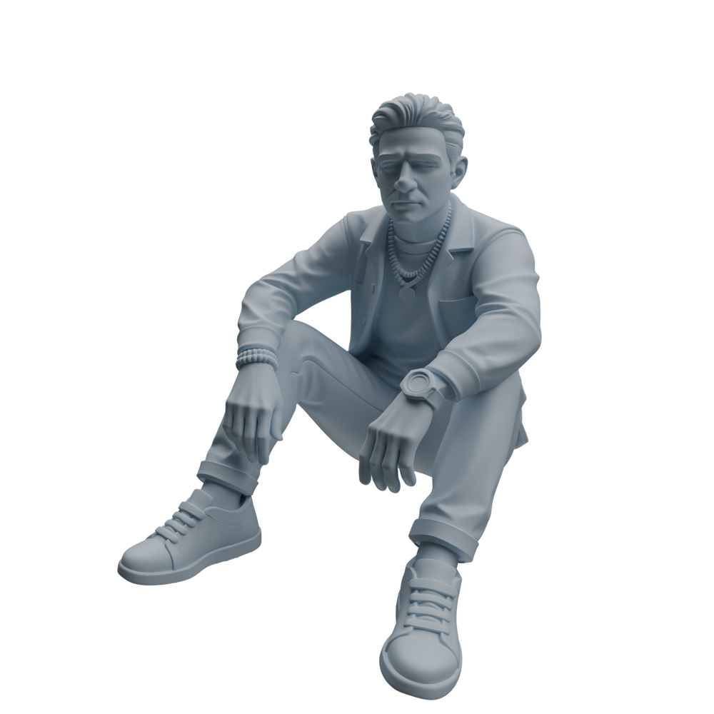Detail view of MRY-SFW LYTR940 Bar Counter Man Character Modern Model 4 pcs Model