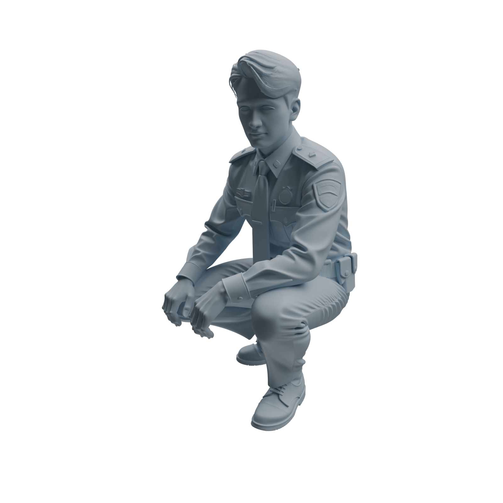 Detail view of MRY-SFW LYTR958 Multi-Pose Male Traffic Police Officer Character Modern Model 4 pcs Model