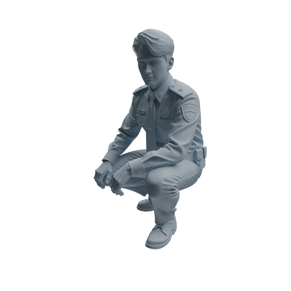 Detail view of MRY-SFW LYTR958 Multi-Pose Male Traffic Police Officer Character Modern Model 4 pcs Model