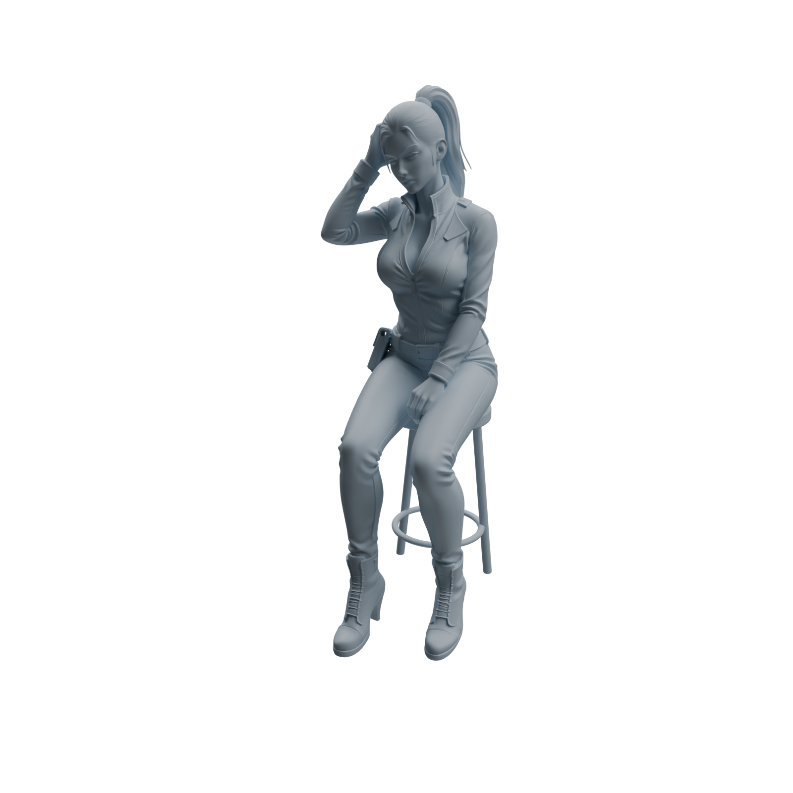 Detail view of MRY-SFW LYTR956 Multi-Pose Female Police Officer Character Modern Model 3 pcs Model