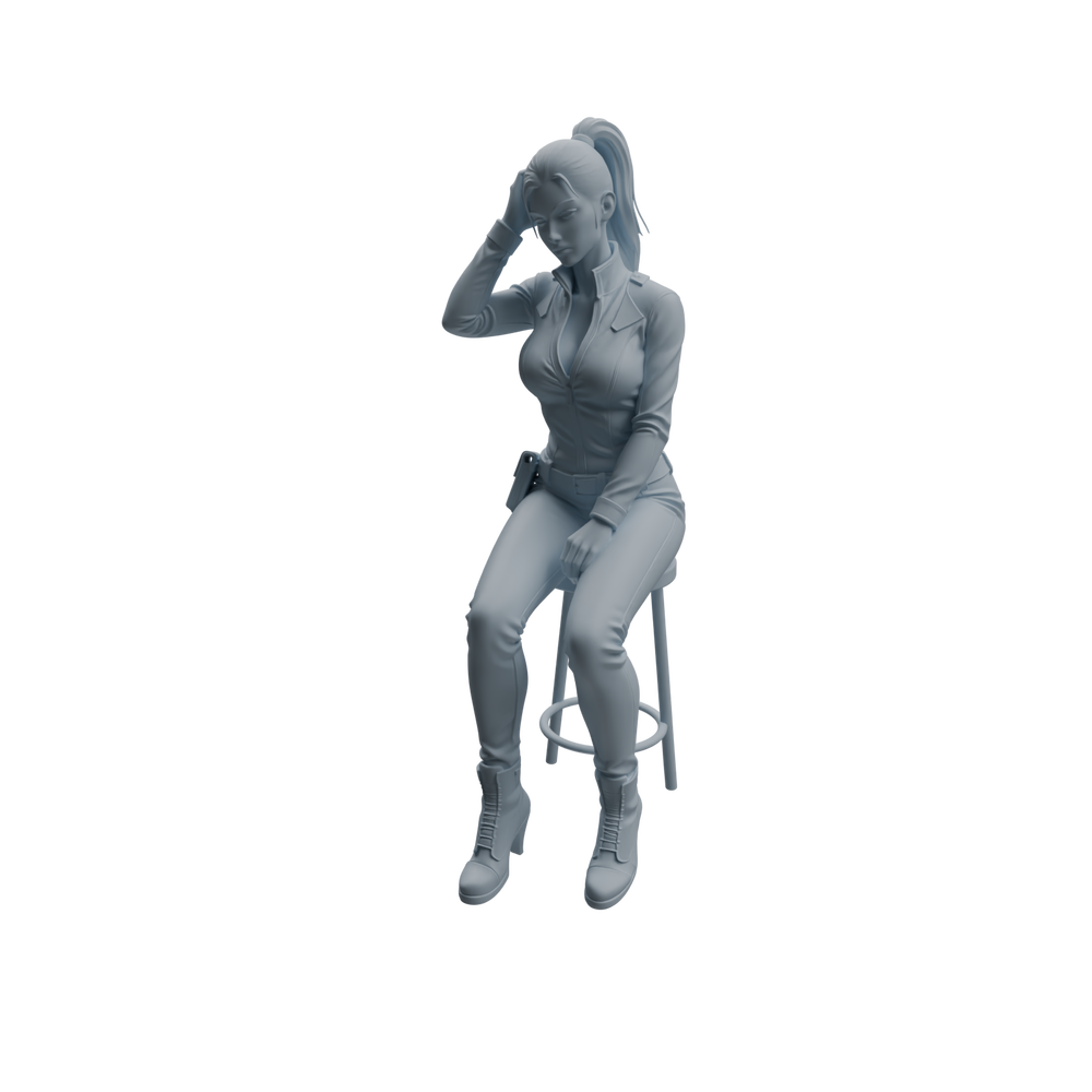 Detail view of MRY-SFW LYTR956 Multi-Pose Female Police Officer Character Modern Model 3 pcs Model