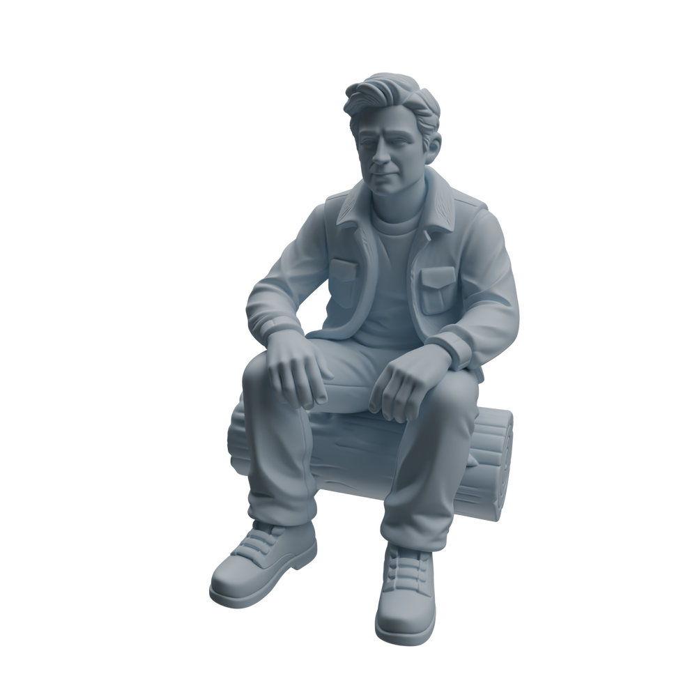 Detail view of MRY-SFW LYTR1012 Outdoor Casual Sitting Male Character Modern Model 4 pcs Model