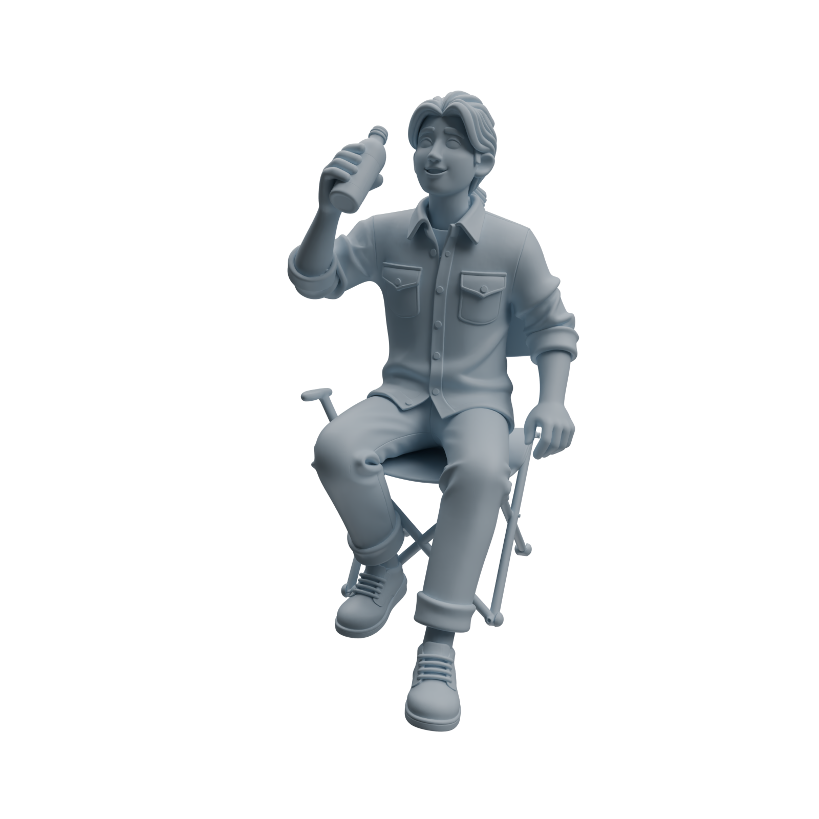 Detail view of MRY-SFW LYTR1021 Male Camping Activity Character Modern Model 4 pcs Model