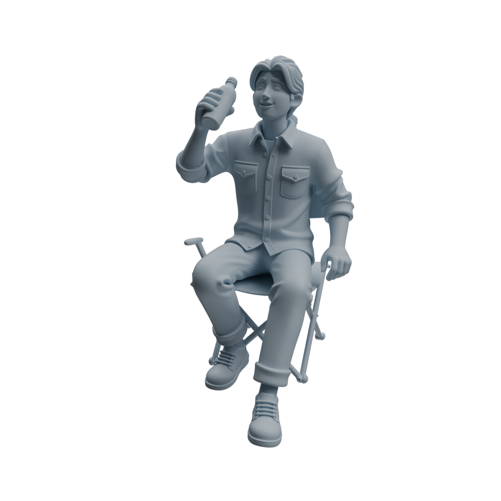 Detail view of MRY-SFW LYTR1021 Male Camping Activity Character Modern Model 4 pcs Model