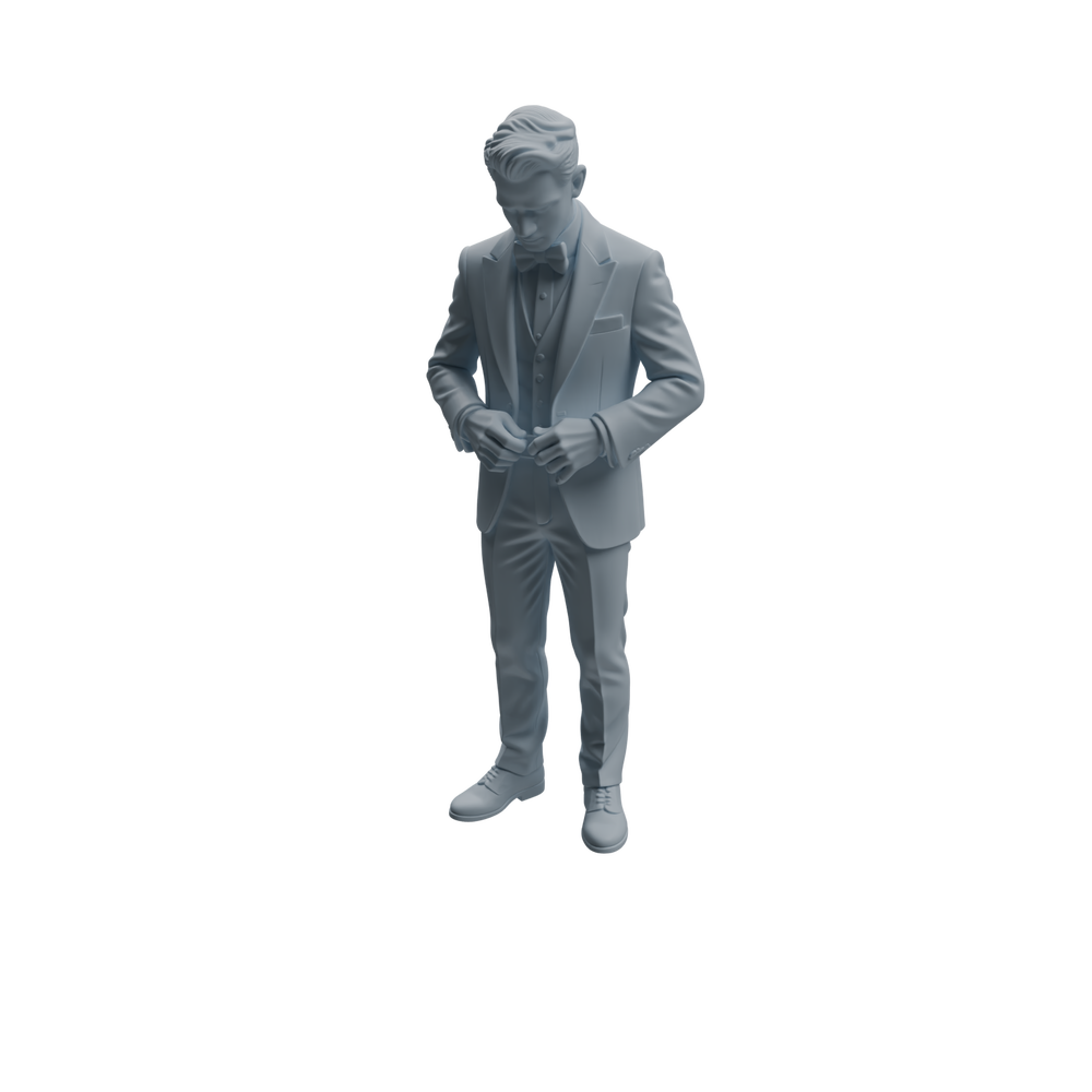 Detail view of MRY-SFW LYTR945 Banquet Host Man Character Modern Model 4 pcs Model
