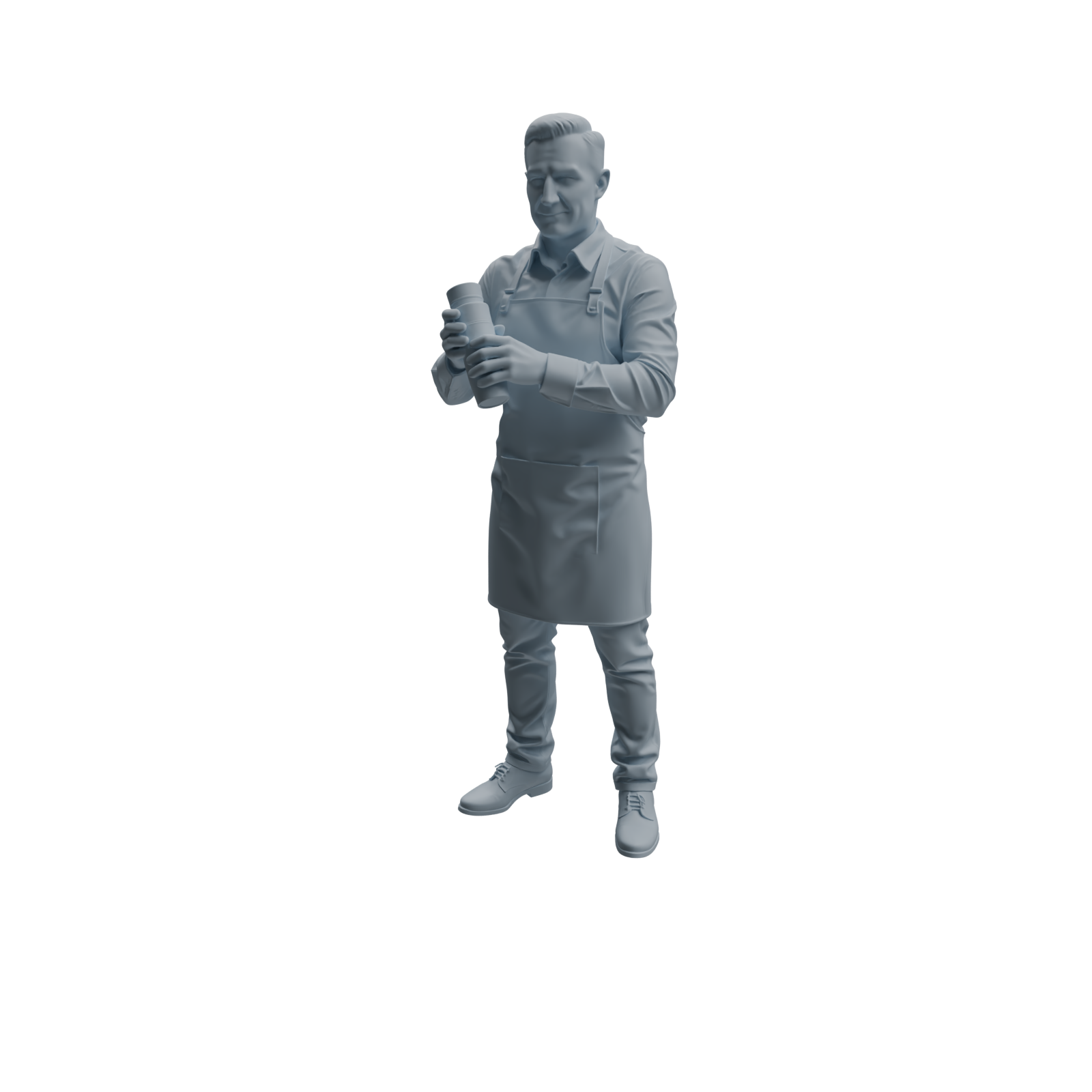 Detail view of MRY-SFW LYTR932 Bar Bartender Man Character Modern Model 3 pcs Model