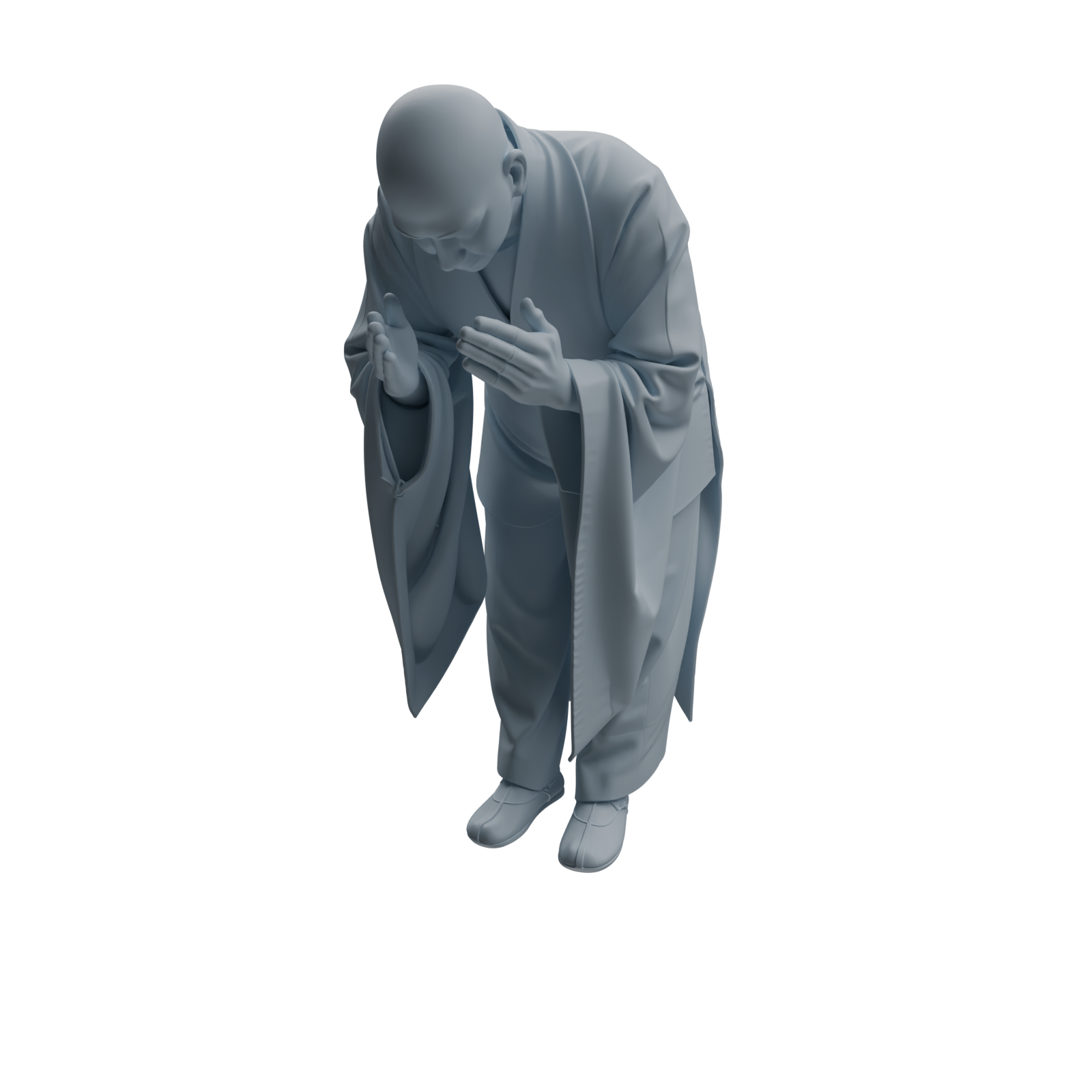 Detail view of MRY-SFW LYTR1081 Buddha-worshipping Monk Character Modern Model 4 pcs Model