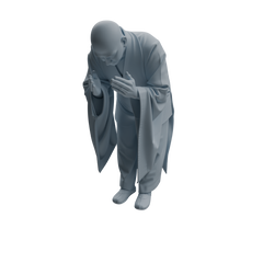 Detail view of MRY-SFW LYTR1081 Buddha-worshipping Monk Character Modern Model 4 pcs Model