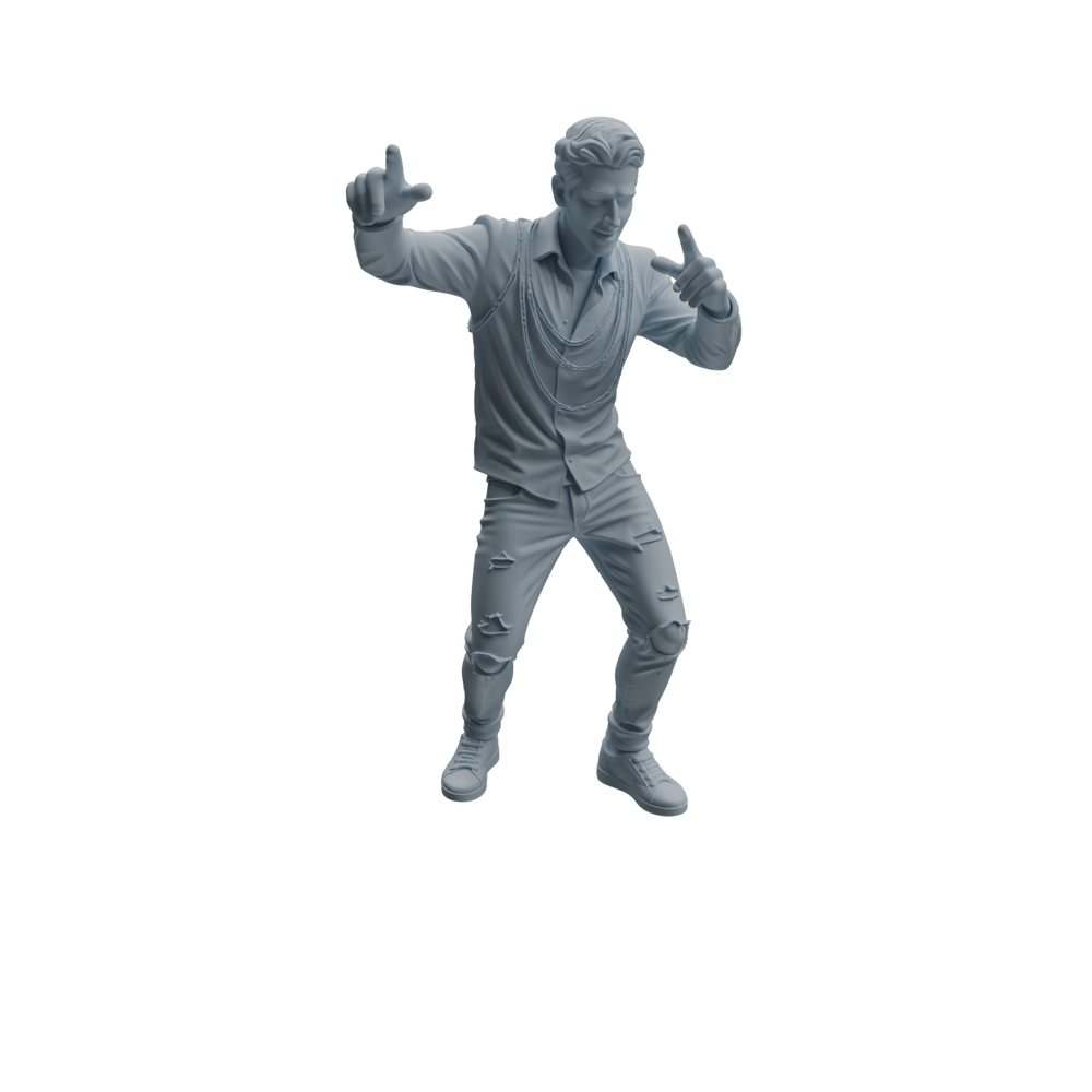 Detail view of MRY-SFW LYTR928 Nightclub Party Man Character Modern Model 4 pcs Model