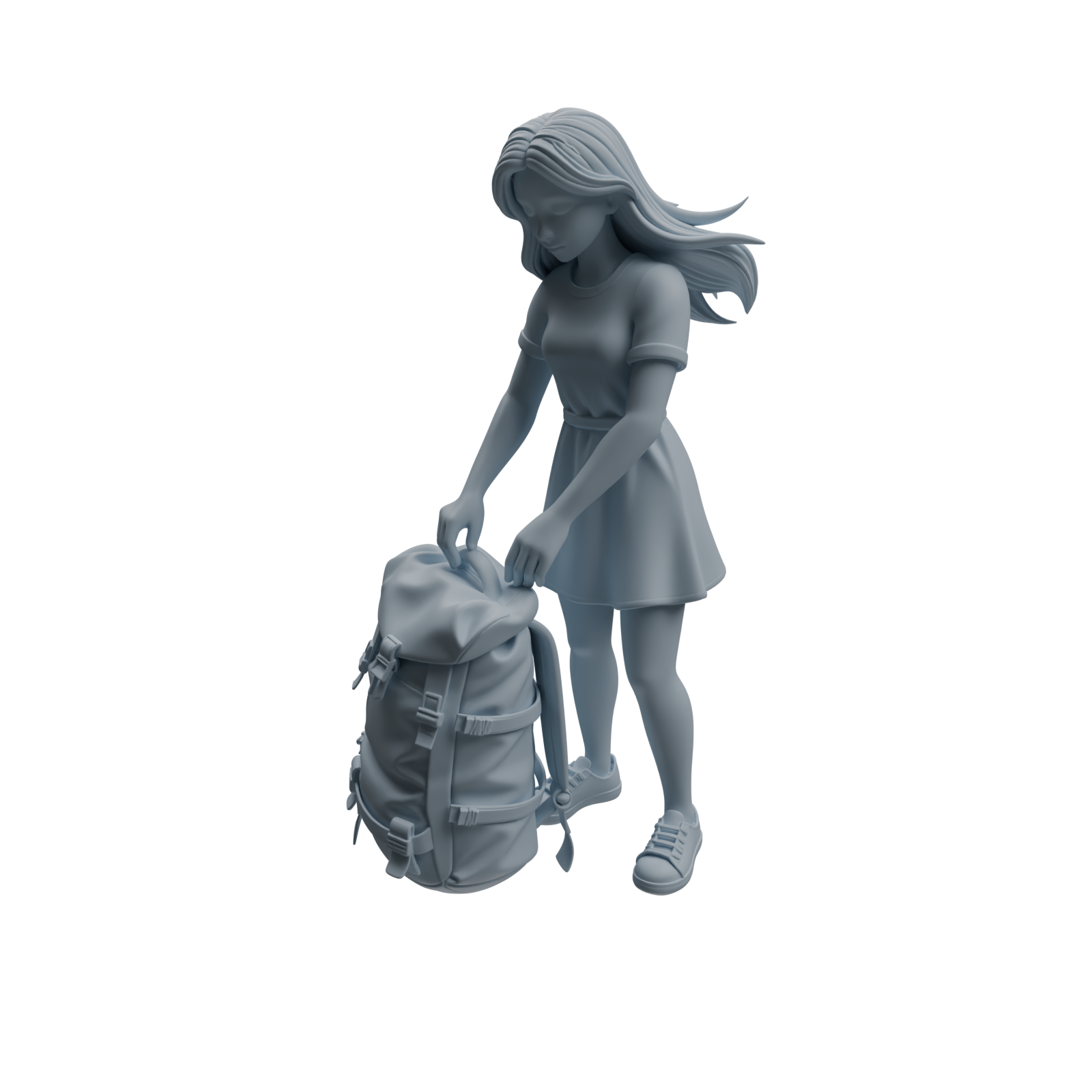 Detail view of MRY-SFW LYTR1019 Casual Camping Female Character Modern Model 4 pcs Model
