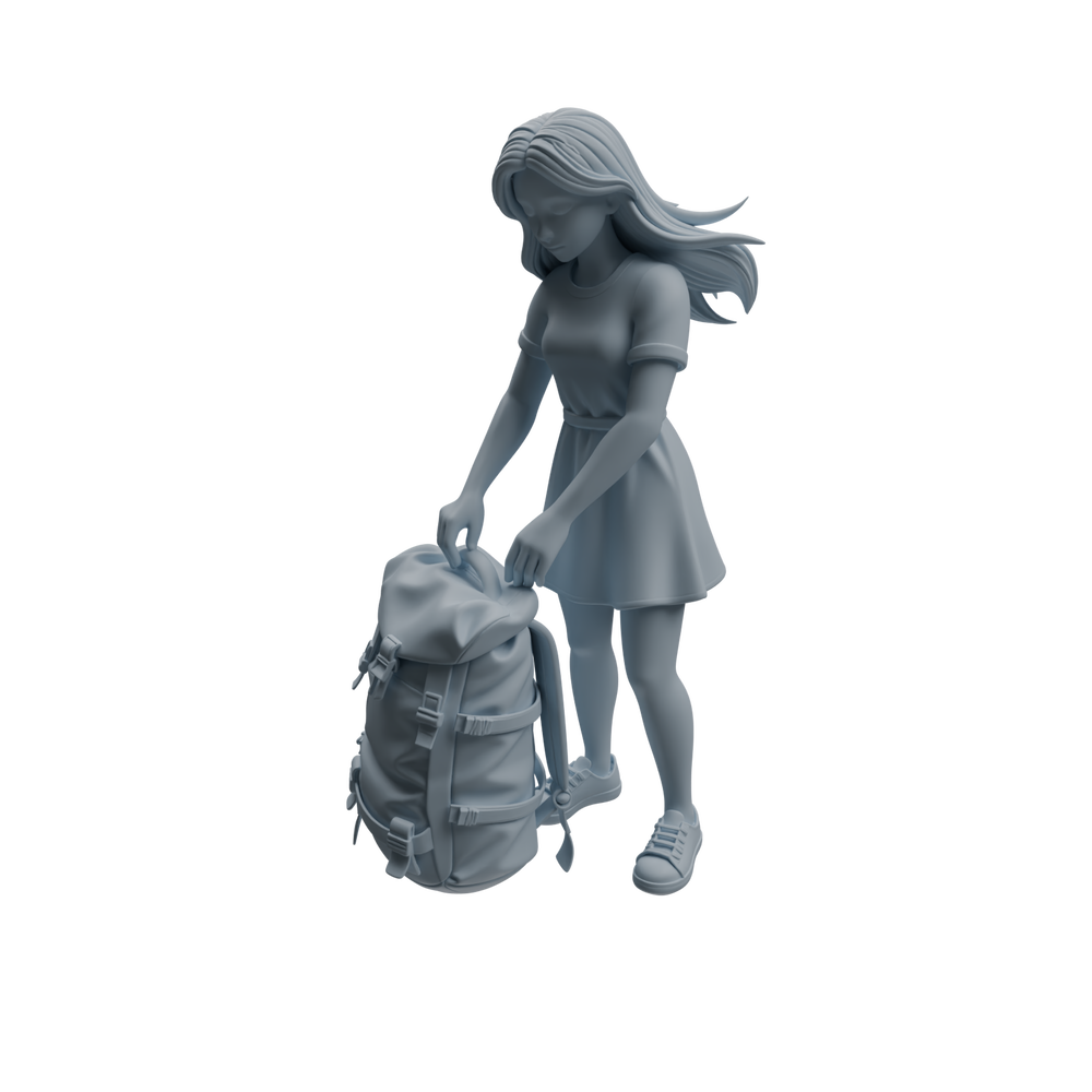 Detail view of MRY-SFW LYTR1019 Casual Camping Female Character Modern Model 4 pcs Model