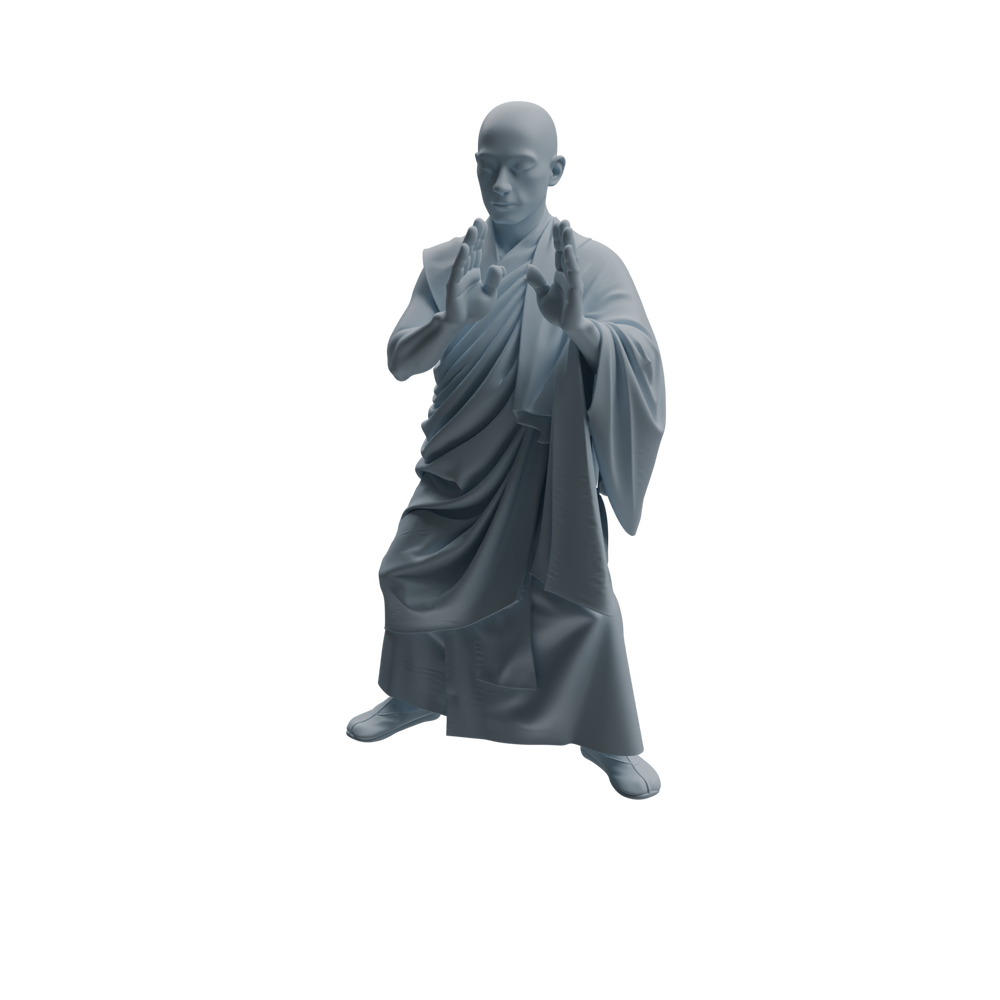 Detail view of MRY-SFW LYTR1085 Martial Monk with Ritual Tools Character Modern Model 4 pcs Model