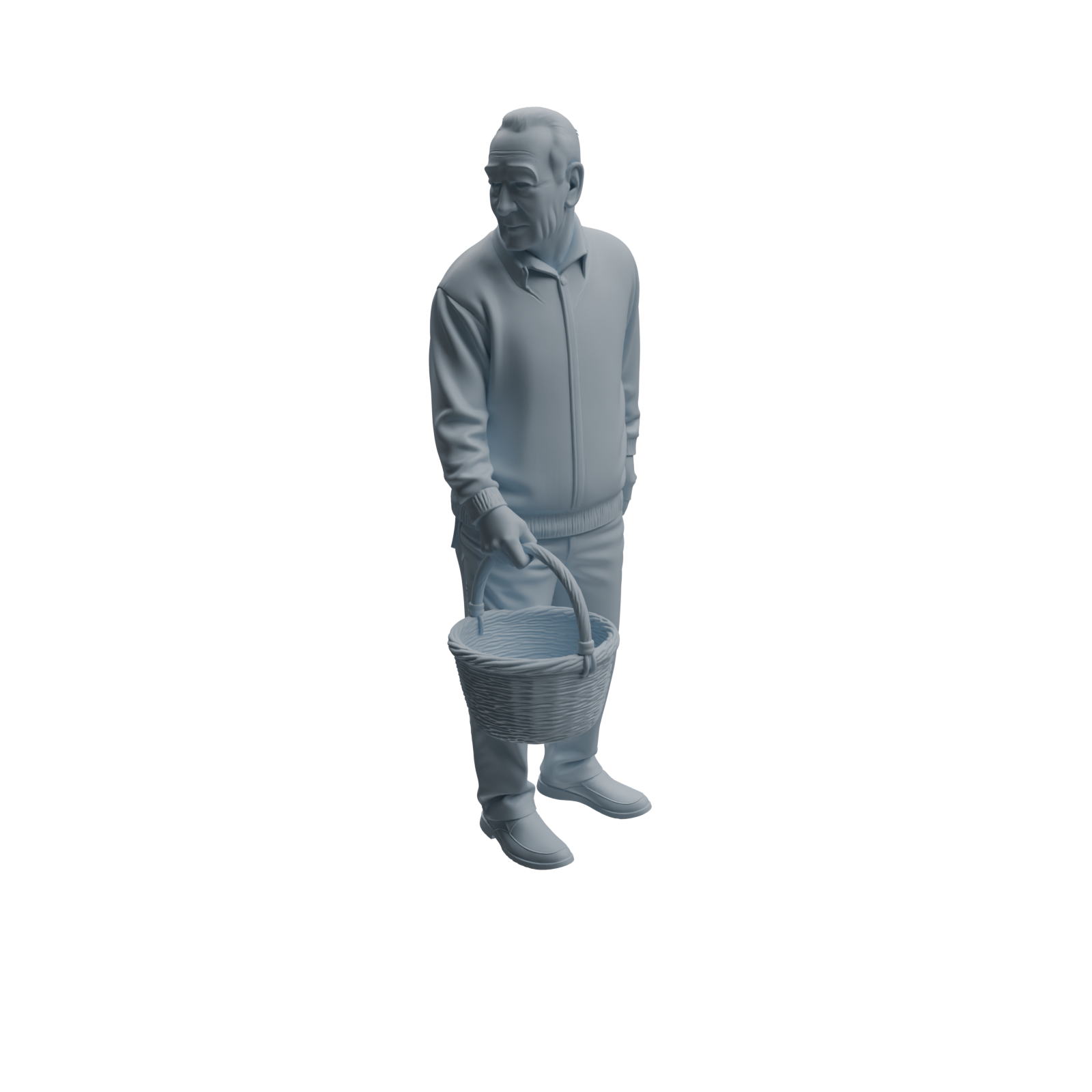 Detail view of MRY-SFW LYTR993 Elderly People Grocery Shopping Character Modern Model 3 pcs Model