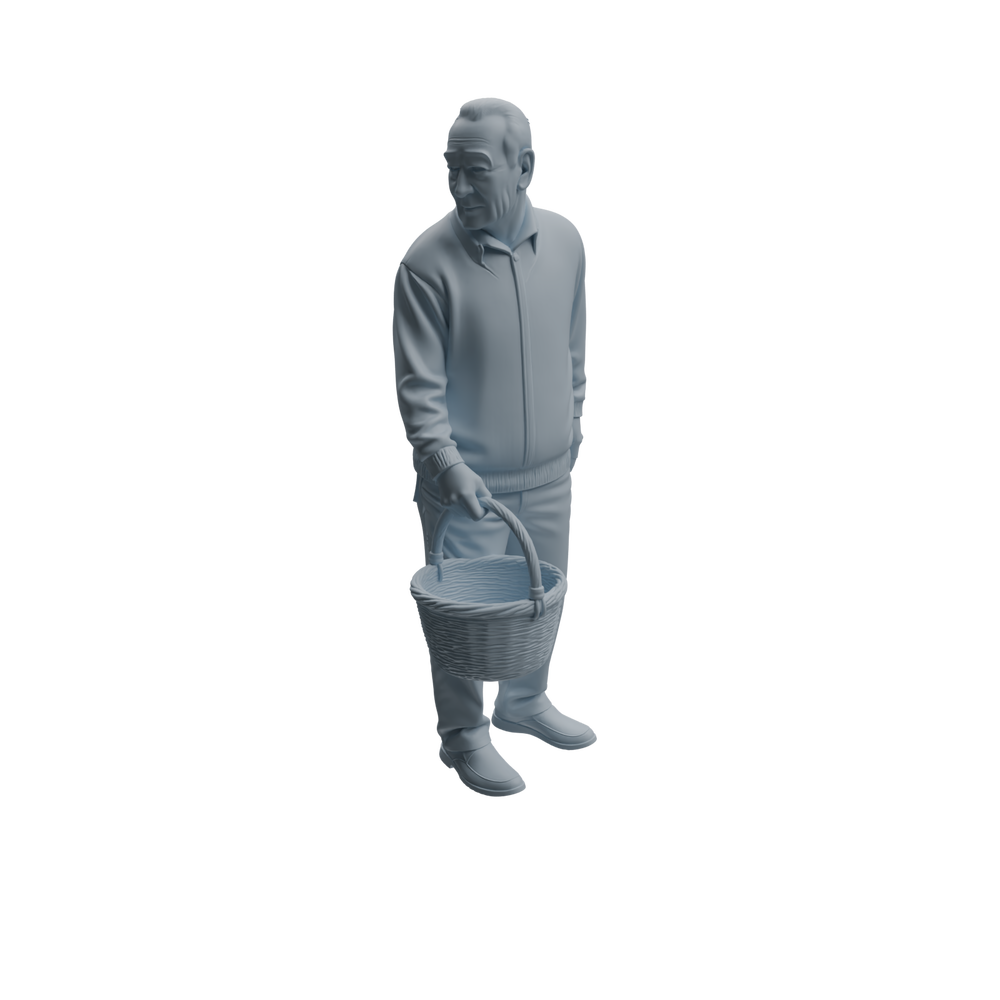 Detail view of MRY-SFW LYTR993 Elderly People Grocery Shopping Character Modern Model 3 pcs Model