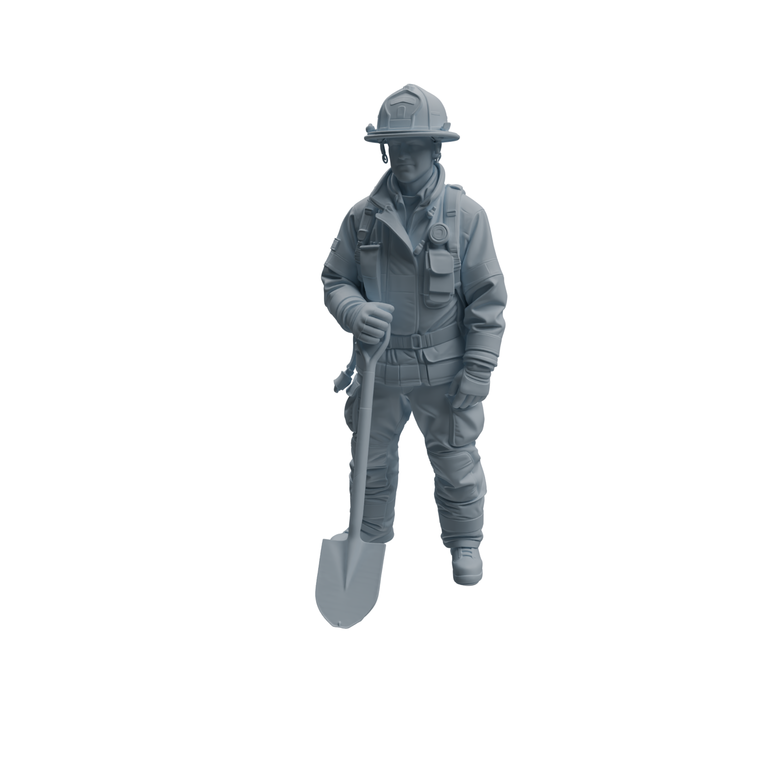 Detail view of MRY-SFW LYTR1064 Firefighter with Equipment Character Modern Model 4 pcs Model