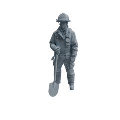 Detail view of MRY-SFW LYTR1064 Firefighter with Equipment Character Modern Model 4 pcs Model