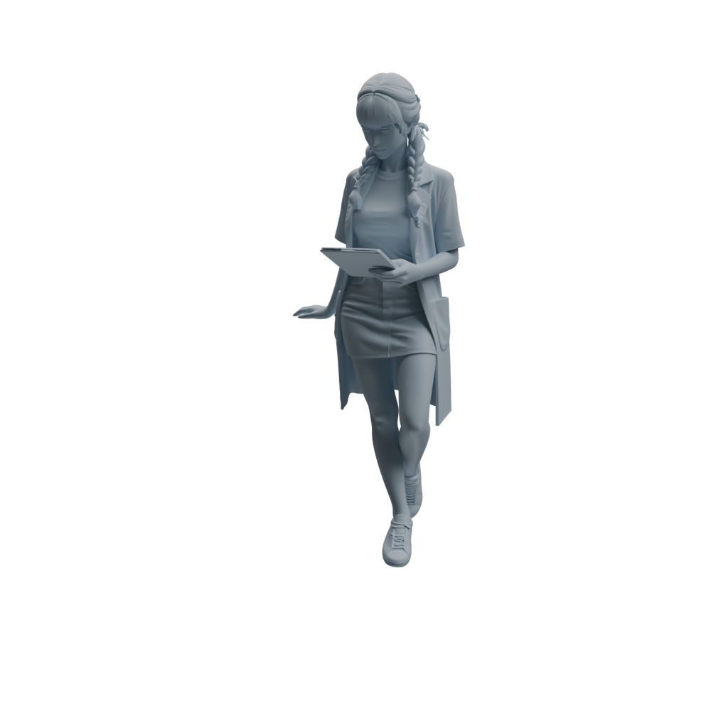 Detail view of MRY-SFW LYTR1004 Female Medical Staff in Uniform Character Modern Model 4 pcs Model