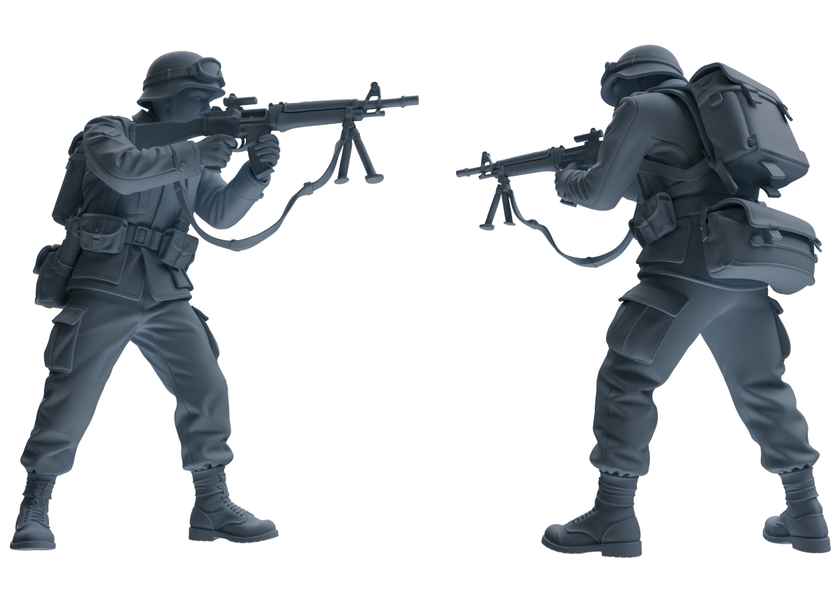 MRY-SFW SSTR185 Miniatures Soldier Model Kit Combat Engineer Soldier Pose Modern Model 4 pcs