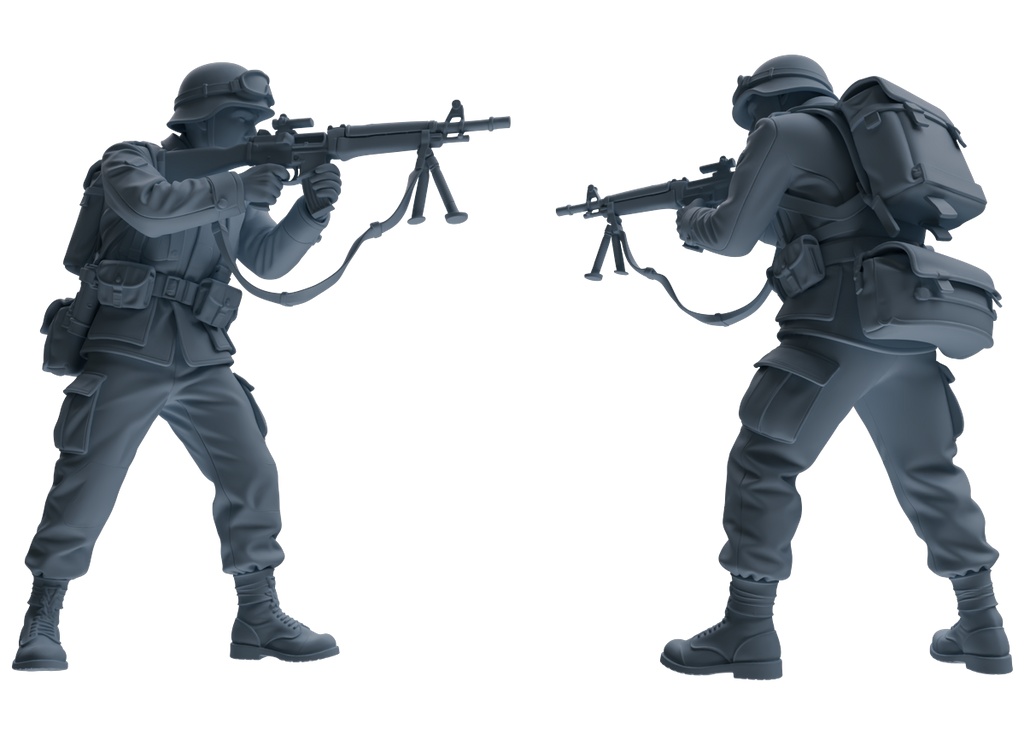 MRY-SFW SSTR185 Miniatures Soldier Model Kit Combat Engineer Soldier Pose Modern Model 4 pcs