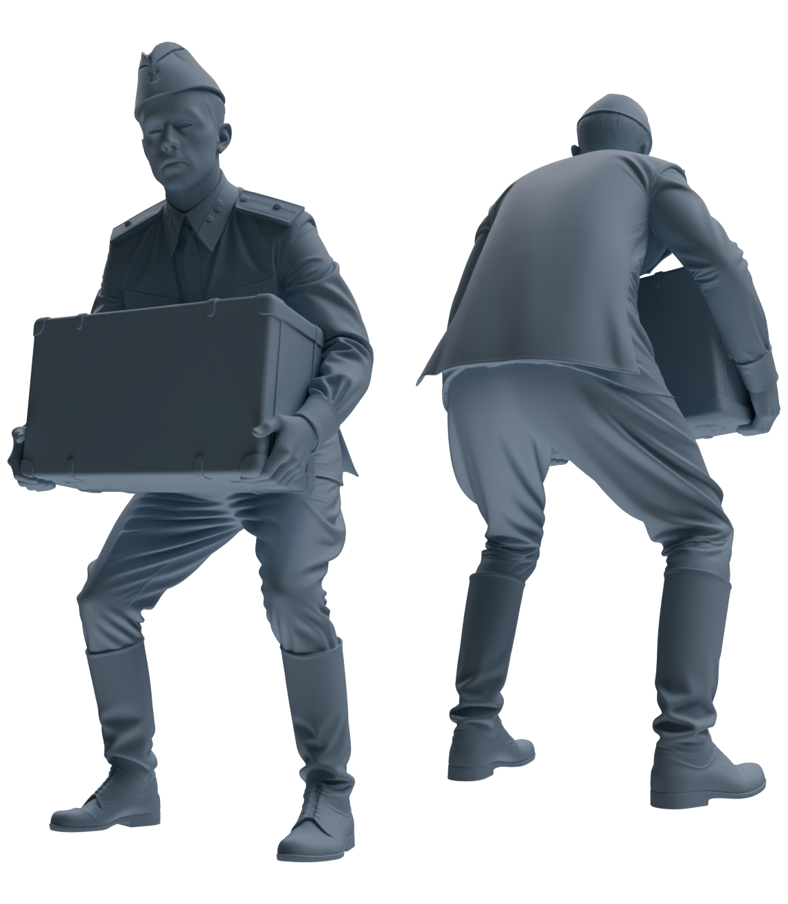 Detail view of MRY-SFW LYGR727 WWII Soviet Army War Scene Six-Person Carrying Group Model