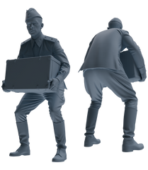 Detail view of MRY-SFW LYGR727 WWII Soviet Army War Scene Six-Person Carrying Group Model