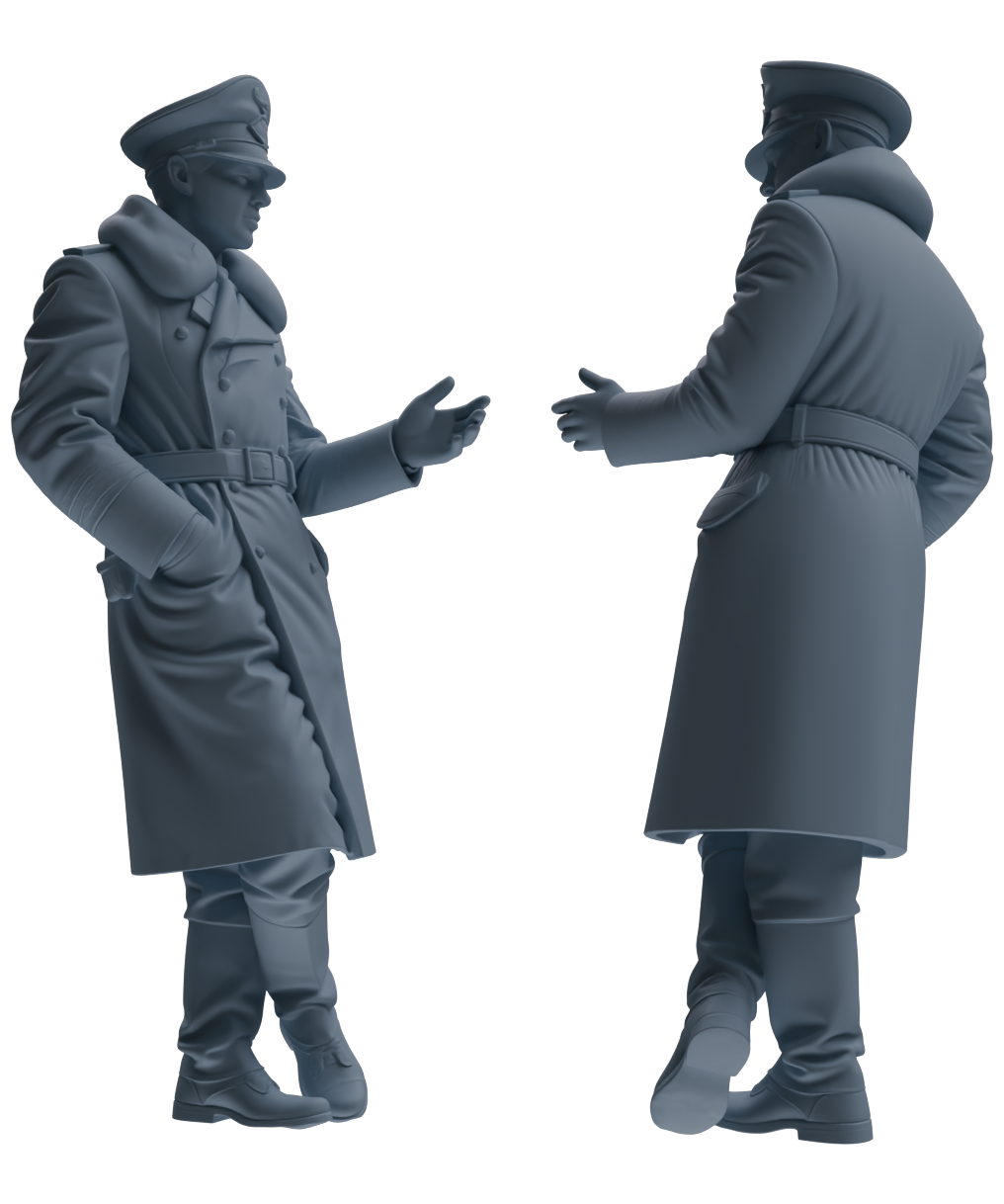 Detail view of MRY-SFW LYGR706 WWII German Army War Scene Six-Person Daily Routine Group 2 Model